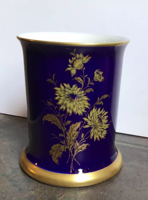 Linder Cobalt Blue & Gold Chrysanthemum Vase West Germany 1085/20