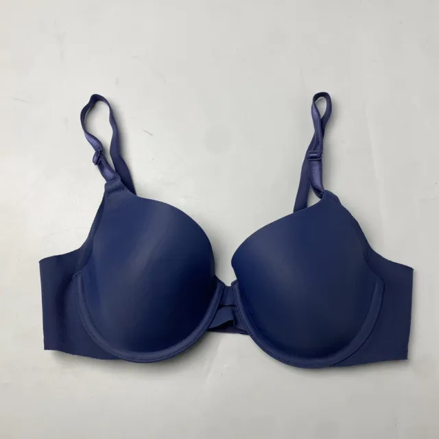 Warner's Blue No Side Effects Full Coverage T-Shirt Underwire Bra Size 34B