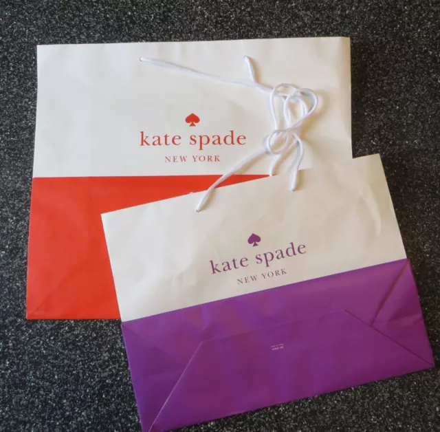 Authentic Pair Kate Spade Large Shopping Bags Red and Purple
