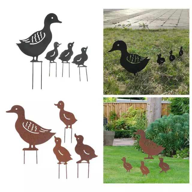 Garten Kunst Ornamente Im Freien Metall Ente Stake Terrasse Rasen Skulptur