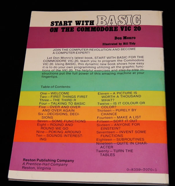 VINTAGE COMPUTER BOOK, START WITH BASIC ON THE COMMODORE VIC 20, 1982 ...