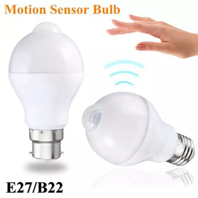 E27/B22 PIR Motion Sensor LED Globe Bulb Auto ON/OFF Saving Energy Light 9W