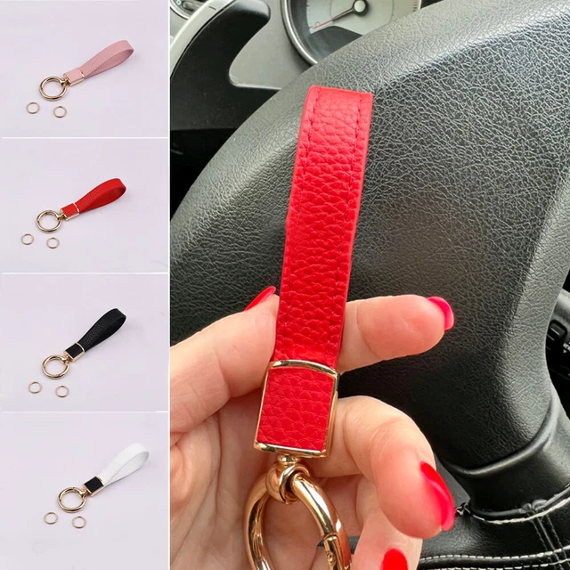 Metal Leather Keychain Key Holder Couple Ring Car Keychain Keyring Accessories