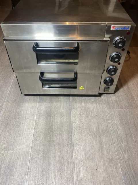 Pizza Oven 2x16” Double Deck Bake Fire Stone Stainless Steel