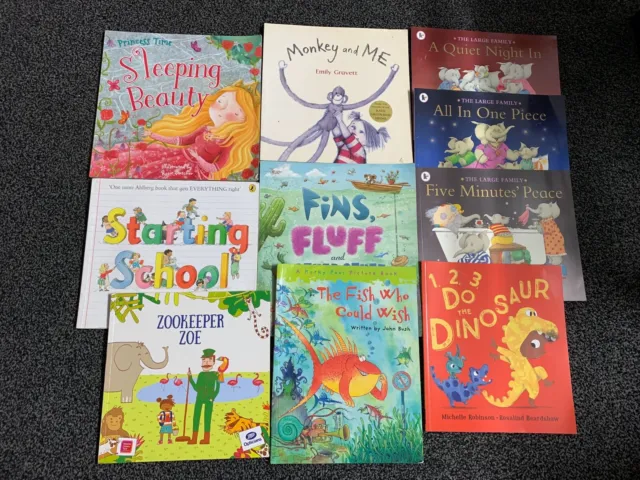Young Childrens Fiction Picture Story book  Bundle x 10 Various LARGE Used Books