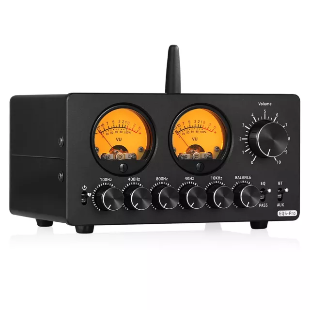 Douk Audio EQ5 PRO 5-Band Bluetooth Vorverstärker EQ Equalizer mit VU Meter