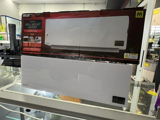 ARLEC 2400W BLACK Grid Connect Glass Panel Heater Freestanding or wall mount  $299.99 - PicClick AU