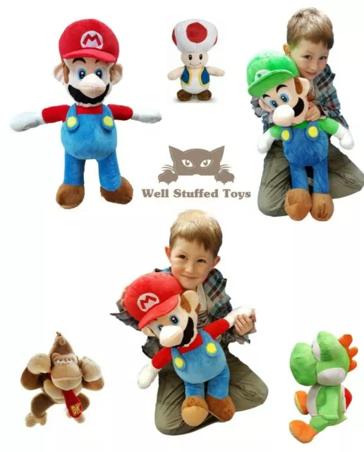 MARIO BROS PLUSH Toys EXTRA LARGE 68cm Luigi Peaches Yoshi Donkey