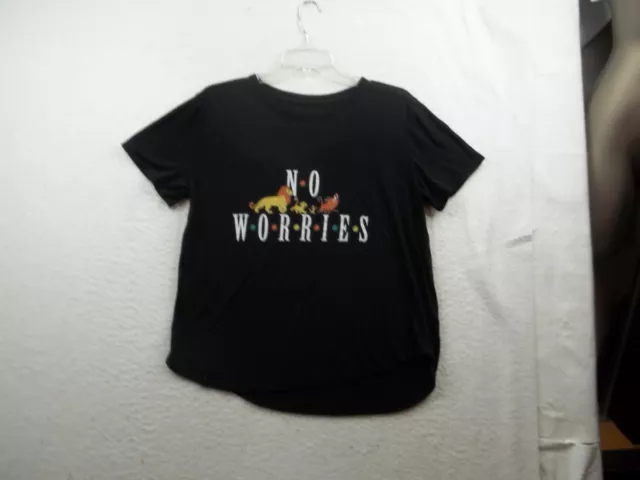 Lion King No Worries Womens Black Graphic T Shirt Size XL