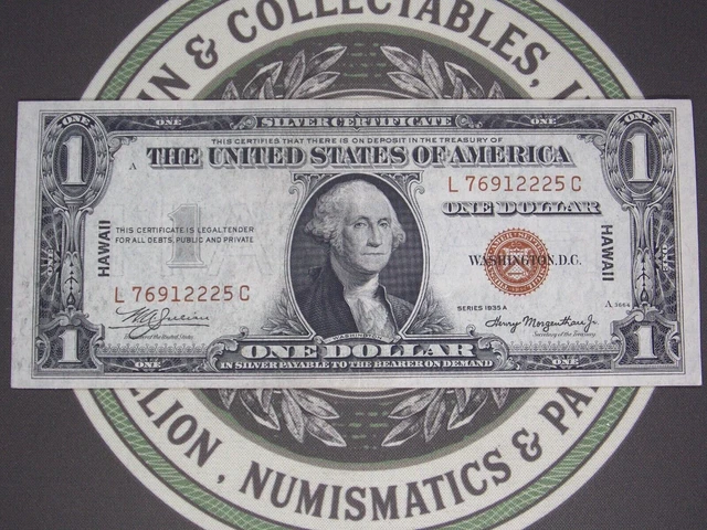 1935A $1 One Dollar *EMERGENCY* Note Bill Silver Certificate *HAWAII* #76912225