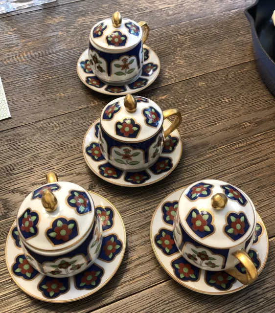 1975 Fitz and Floyd Dragon Crest Cup & Saucer Set of 6