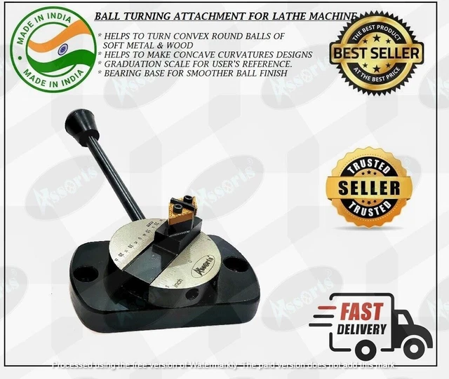 LATHE'S BALL TURNING Attachment with Size Scale-Bearing Base, Smooth ...