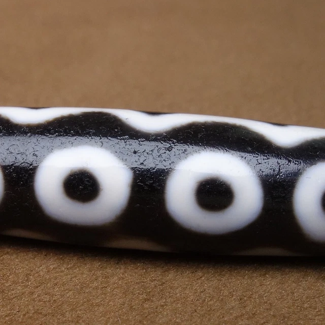High Oily Old Agate Rare 7 Eyes DZI Beads Ancient Tibetan Amulet Pendant #8262