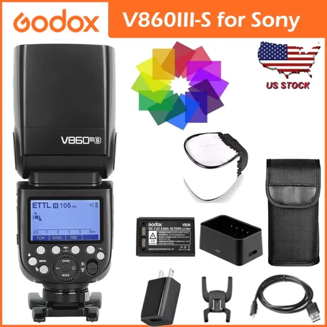 US Godox V860III S 2.4G TTL HSS 1/8000s Camera Flash Speedlite Light for Sony