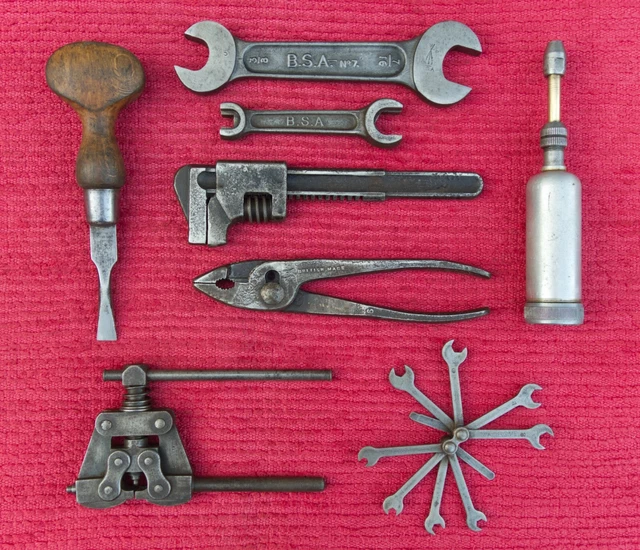 VINTAGE BSA MOTORCYCLE Toolkit Gold Star, Aio, Rocket Old Vintage Tools