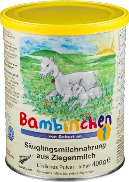 Bambinchen 1 Säuglingsnahrung aus Ziegenmilch, Babynahrung 400 g Dose(40,73€/kg)