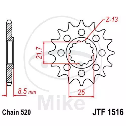 JT Ritzel RAC 17Z Teilung 520 JT Sprockets JTF1516.17