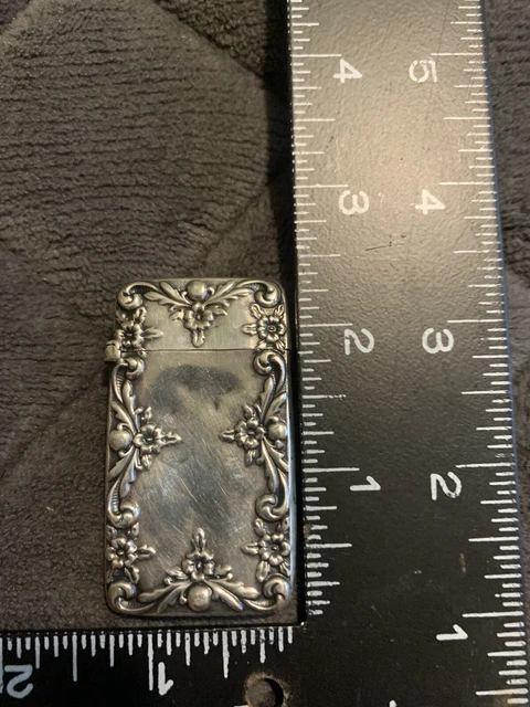 antique sterling silver match safe. Broken Lid Hinge