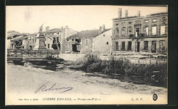 CPA Fresnes-en-Woevre, vom Krieg maisons en ruineszeile