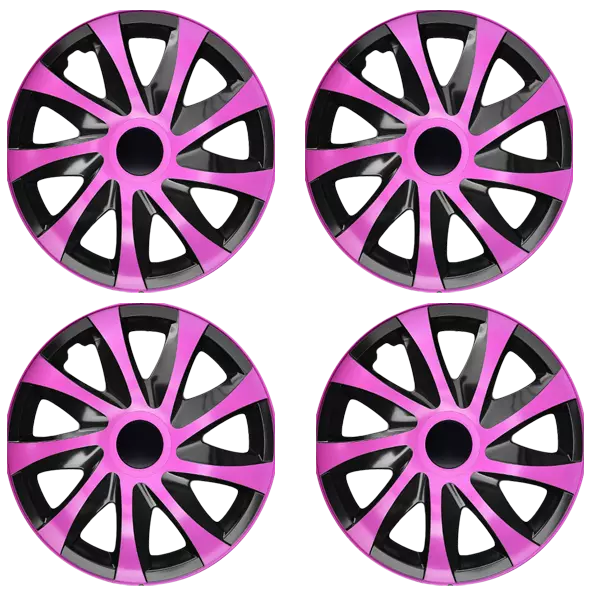 Copriruota 16" Coprimozzi 16 pollici 16 pollici Set di 4 finiture in plastica [ROSA DRAC]