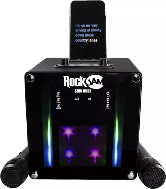 RockJam Bluetooth Karaoke Dos Micrófonos Máquina Niños Cambiador de Voz MP3 Fiesta