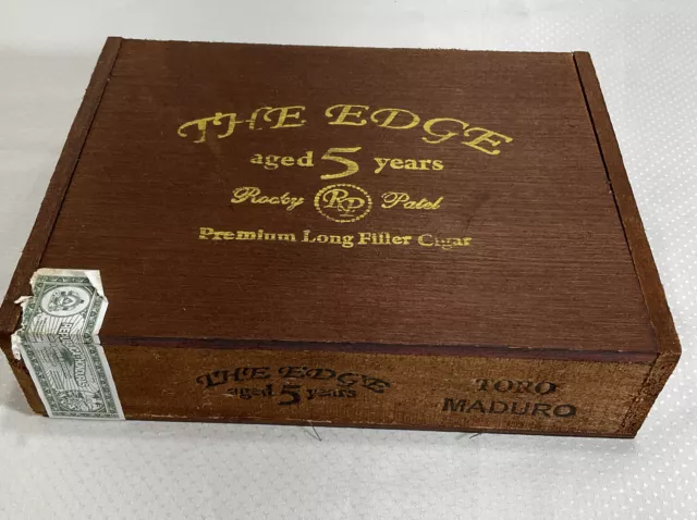 The Edge Aged 5 Years Rocky Patel Toro Maduro EMPTY Wooden Cigar Box