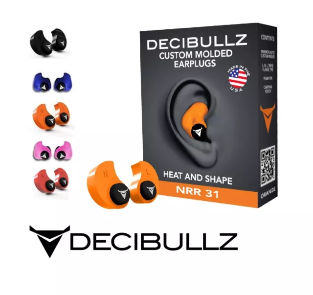 Decibullz Custom Moulded Ear Plugs Hearing Protection Defenders Shooting