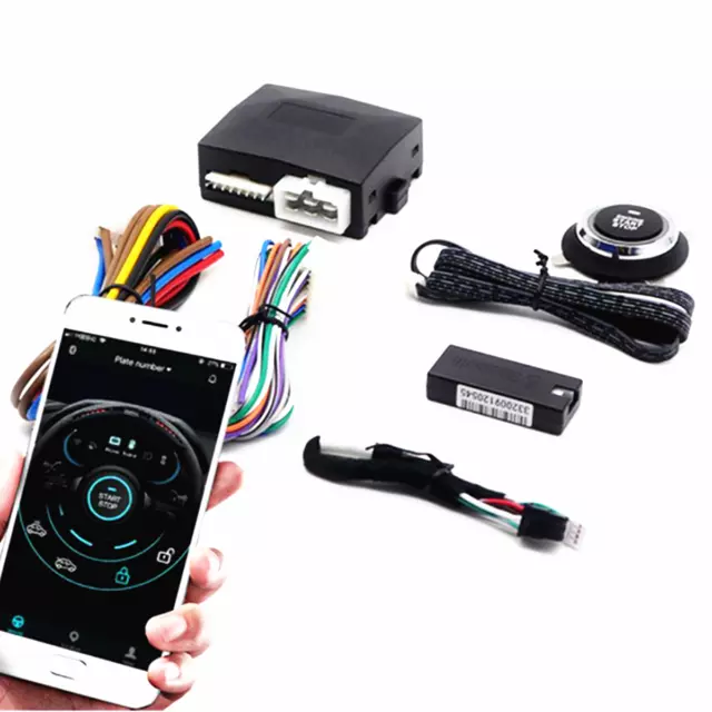 Phone Control Car Engine Start Push Button Switch Ignition Central Locking Kit