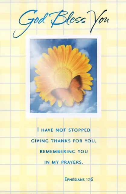 Religious THANK YOU Card, God Bless You Ephesians 1:16 by American Greetings + ✉