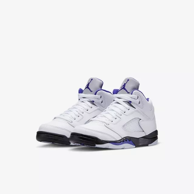 Genuine Nike Jordan 5 Retro (PS) White/Dark Concord Black, Size UK 13/EU31.5