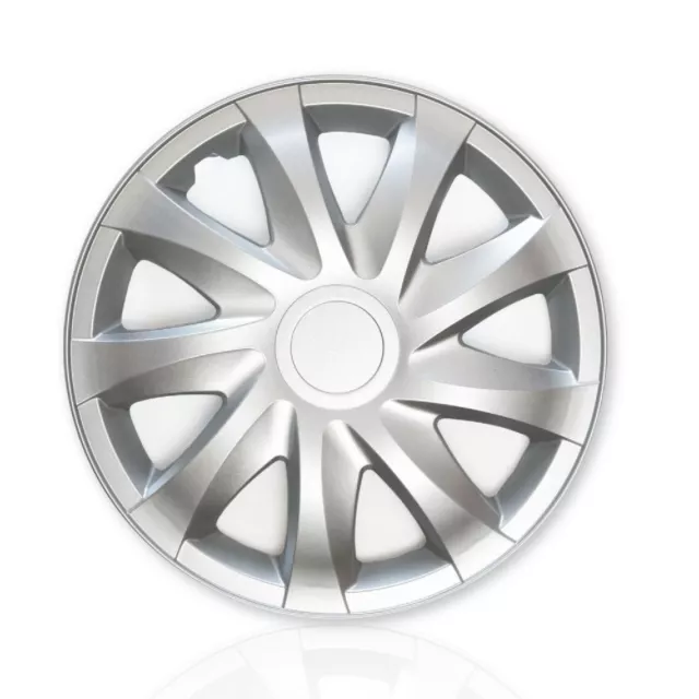 16" Wheel Trims Covers Hub Caps Universal Car 4 PCS ABS Set Silver Durable Solid