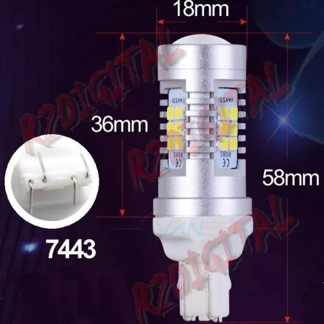 Coppia Lampade Led T20 Dacia Duster 6000K Bianco Puro 21 Smd Posizione Auto Stop 2