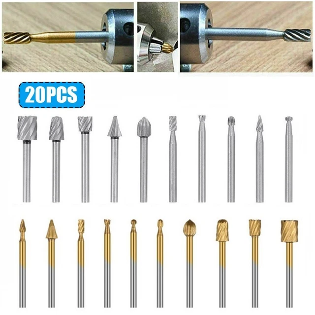 Burr 20x Intaglio per legno metallo plastica plastica ad alta velocità kit trapano router