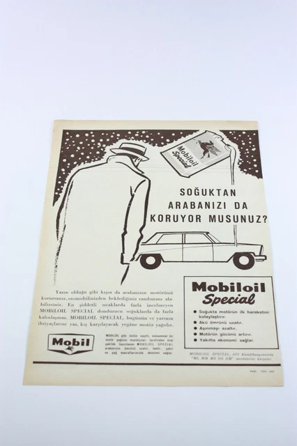 Mobil Turkish MOBIL OIL ORIGINAL Turkish Magazine Ad 1960s Fuel Oil PETROLEUM Very ...