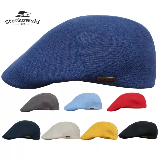 Sterkowski IVY FIVE Leinen Sommer Schiebermütze Super Leicht Flat Cap