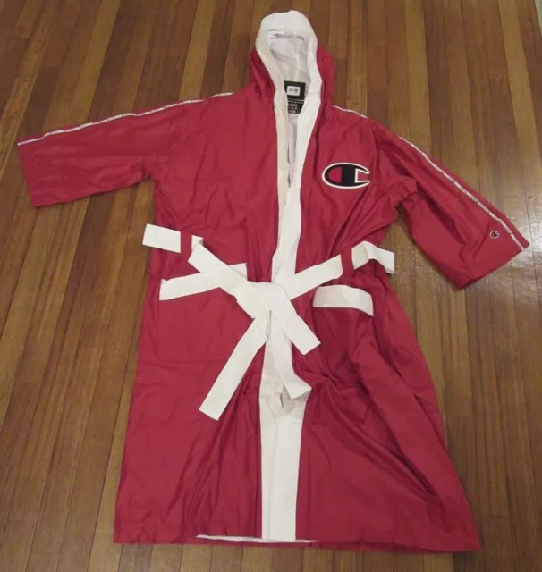 Champion Boxing Robe Men's Size Large Red Script Piping Reflective Logo New NWT