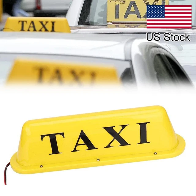 10.43" Taxi Top Illuminated Sign Magnetic Base Waterproof Yellow 12V LED Lamp
