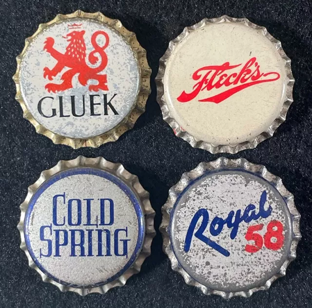 4 Minnesota Unused Cork Beer Bottle Cap Gluek Fleck's Cold Spring Royal 58 Crown