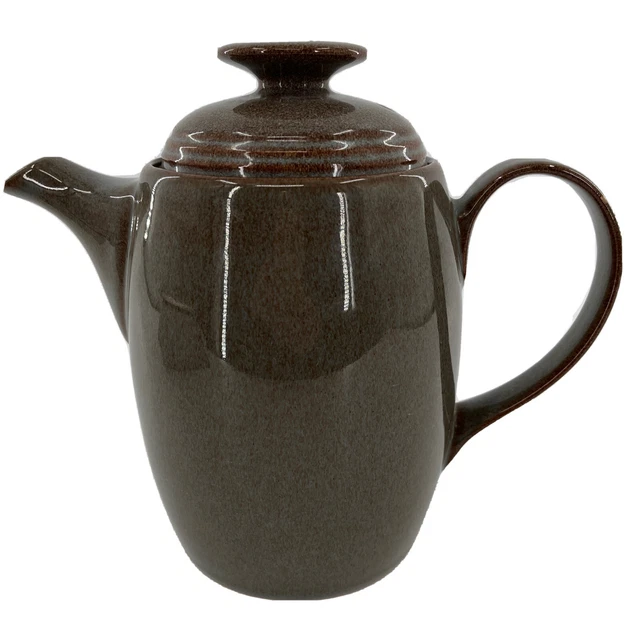 Denby Fine Stoneware Coffee Pot Teapot Brown Pampas Ridged 3 Pint