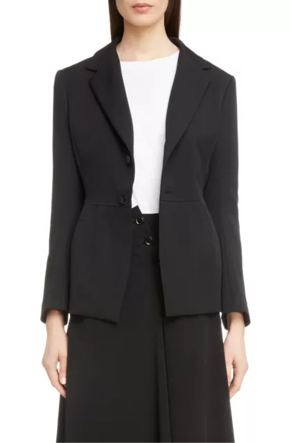 Y’s by YOHJI YAMAMOTO Black Wool Twill Fitted Blazer Jacket 1 0/2 XS/S NEW 2