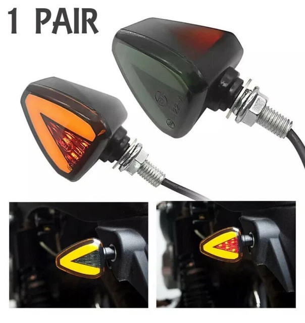 New 2pcs 12V Amber Motorcycle LED Turn Brake Signals Indicators Blinker Light