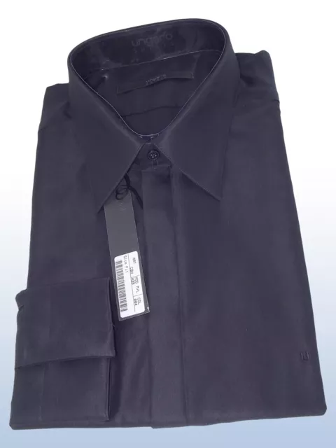 UNGARO CAMICIA UOMO 45 Collo 18 Extra Large Nero Slim Fit Manica Lunga Elegante EUR 56 30 PicClick IT