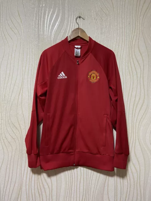 MANCHESTER UNITED ANTHEM FOOTBALL SOCCER TRACK JACKET ADIDAS AP1793 sz M