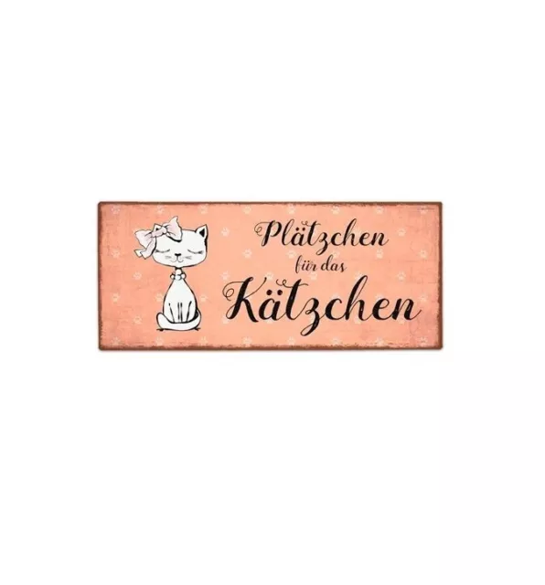 LaVida Metallschild Ein Schild für Dich - Plätzchen für das Kätzchen