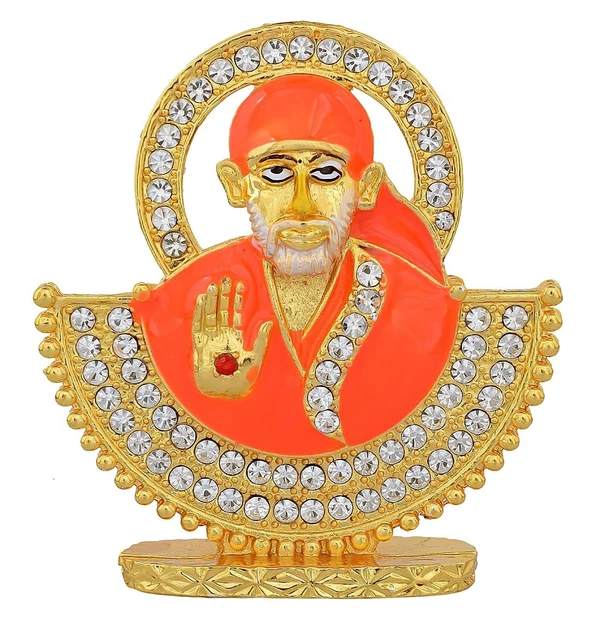 Shirdi SAI Baba Idol Metal Statue For Home Office Car Dashboard Decor