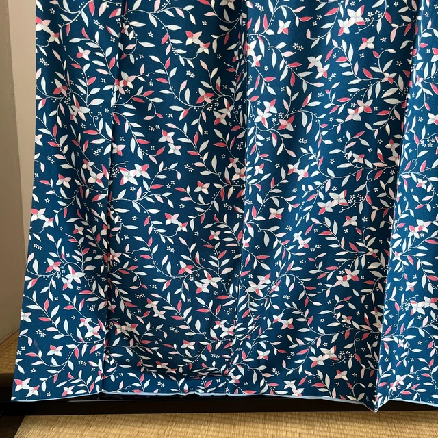 K3011058 Japanese Kimono Silk Komon Navy 2
