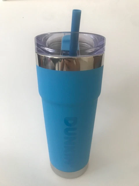DUNKIN DONUTS 24 Oz Insulated Stainless Steel Travel Tumbler Mug BLUE 2023 - NEW
