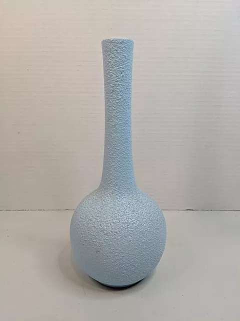 Vintage Royal Haeger Vase R1919 Textured Lava Glaze Blue Aqua White MCM 1950s