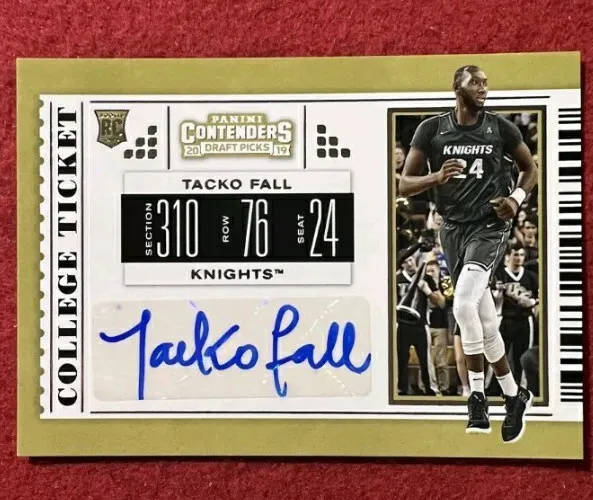 Tacko Fall 2019-20 Panini Contenders College Ticket RC Auto #118 5 Card Lot