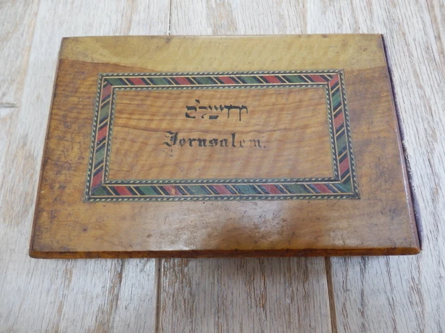 Flowers & Views of The Holy Land Wooden Board Book Dried Flowers 1915 Signature